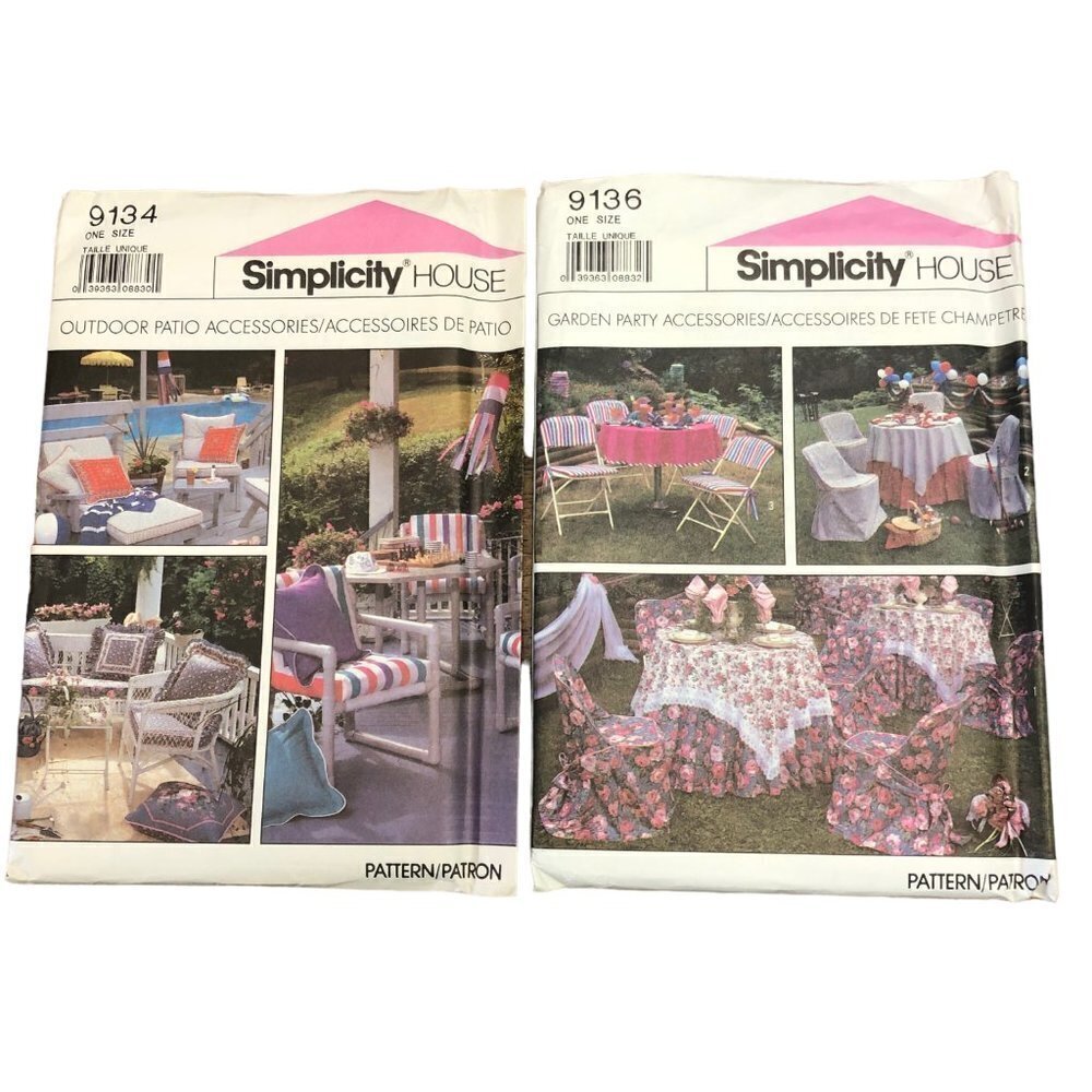 Vintage Simplicity House Sewing Patterns 1980s Patio / Garden Party Accessories